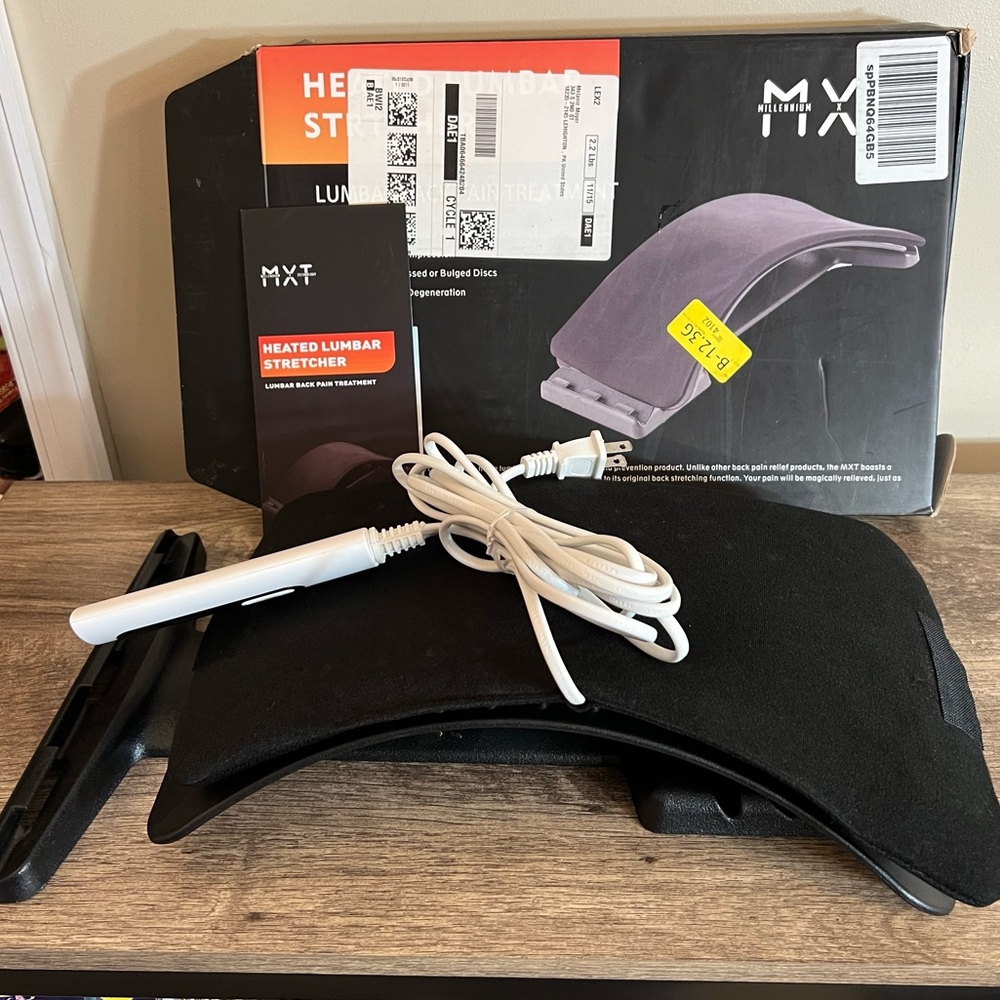 Heated Lumbar Stretcher Back Pain Treatment Preowned in Box